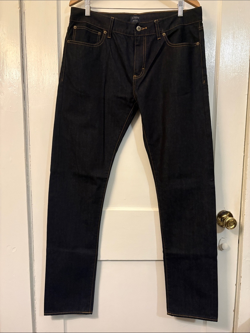 J. Crew Driggs Dark Indigo Jeans with Contrast Stitching Men’s 34/34